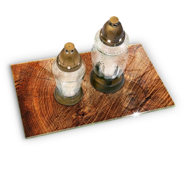 Posavaso de vidrio para velas Anillos de madera de los árboles