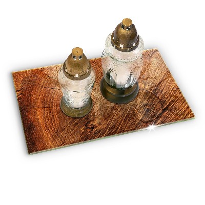 Posavaso de vidrio para velas Anillos de madera de los árboles