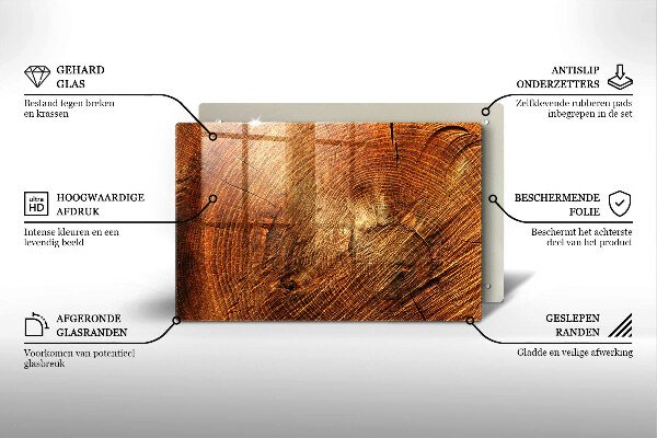 Posavaso de vidrio para velas Anillos de madera de los árboles