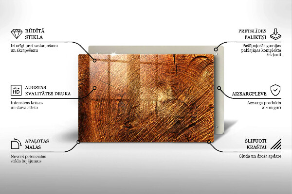 Posavaso de vidrio para velas Anillos de madera de los árboles