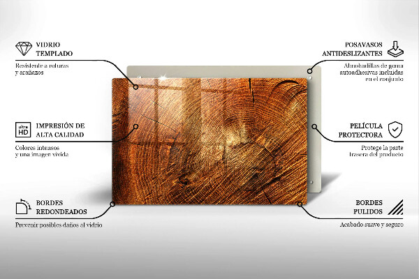 Posavaso de vidrio para velas Anillos de madera de los árboles