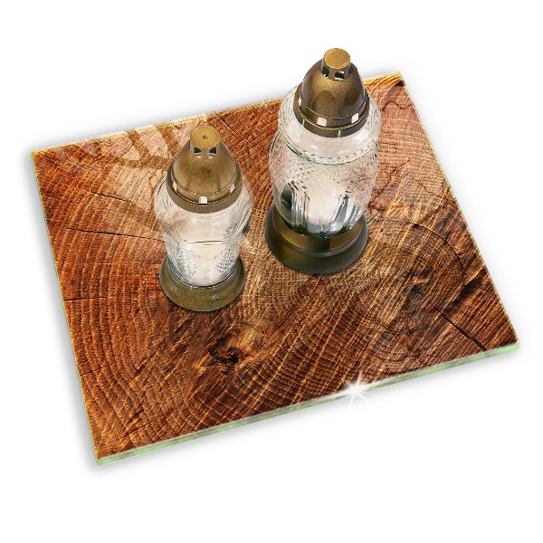 Posavaso de vidrio para velas Anillos de madera de los árboles