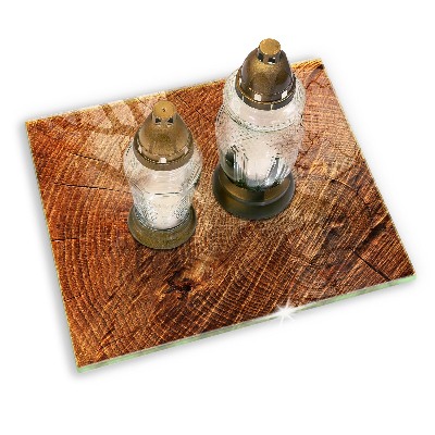 Posavaso de vidrio para velas Anillos de madera de los árboles