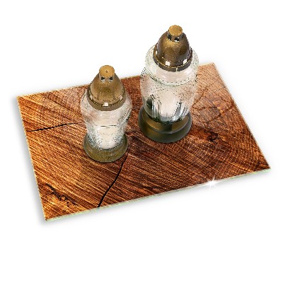 Posavaso de vidrio para velas funerarias Estructura de madera