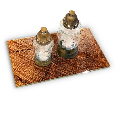 Posavaso de vidrio para velas funerarias Estructura de madera