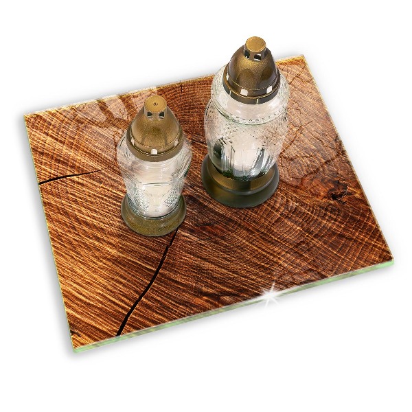 Posavaso de vidrio para velas funerarias Estructura de madera