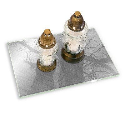 Posavaso de cristal para velas funerarias Fondo de textura de metal