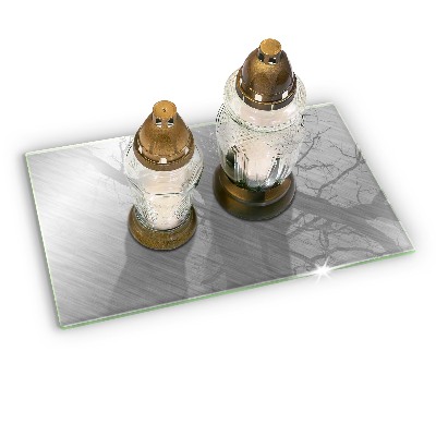 Posavaso de cristal para velas funerarias Fondo de textura de metal