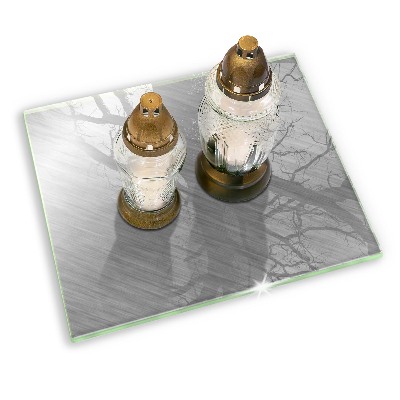 Posavaso de cristal para velas funerarias Fondo de textura de metal