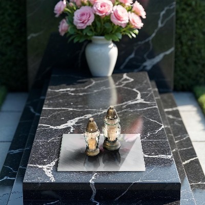 Posavaso de cristal para velas funerarias Fondo de textura de metal