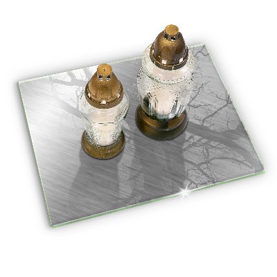 Posavaso de cristal para velas funerarias Fondo de textura de metal