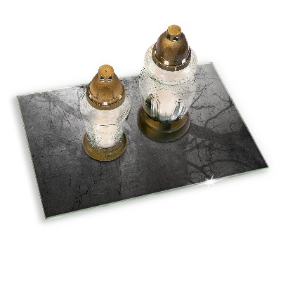 Posavaso de vidrio para velas Textura de metal