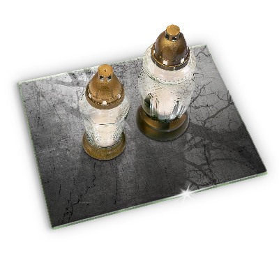 Posavaso de vidrio para velas Textura de metal