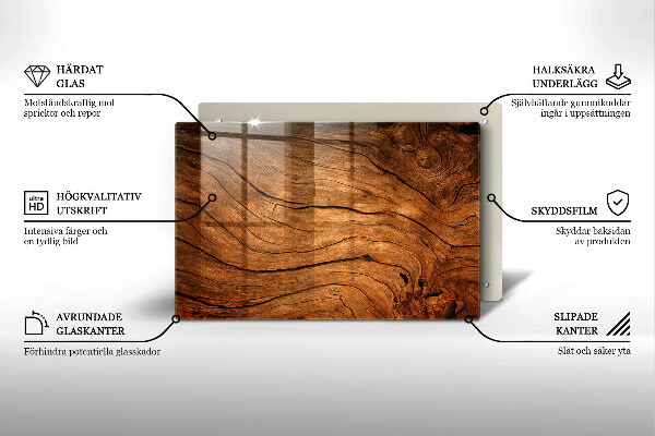 Posavaso de vidrio para velas funerarias Textura de tablón de madera