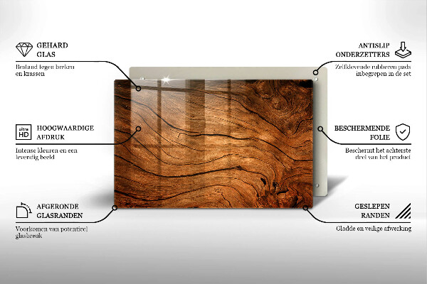 Posavaso de vidrio para velas funerarias Textura de tablón de madera