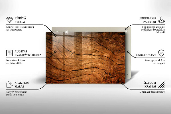 Posavaso de vidrio para velas funerarias Textura de tablón de madera