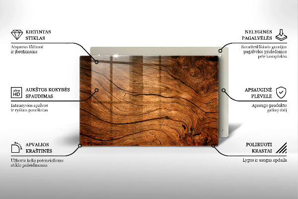Posavaso de vidrio para velas funerarias Textura de tablón de madera