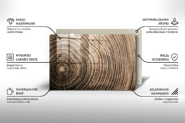 Posavaso de vidrio para velas Anillos de madera de los árboles