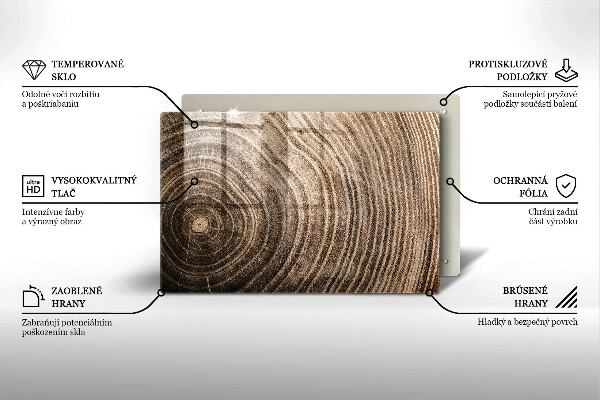 Posavaso de vidrio para velas Anillos de madera de los árboles