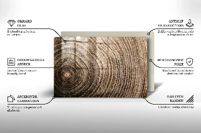 Posavaso de vidrio para velas Anillos de madera de los árboles