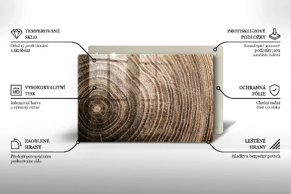 Posavaso de vidrio para velas Anillos de madera de los árboles