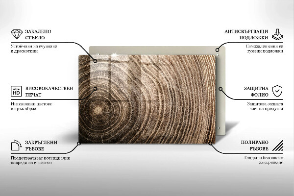 Posavaso de vidrio para velas Anillos de madera de los árboles