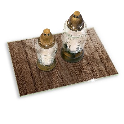 Posavaso de vidrio para velas Textura de madera