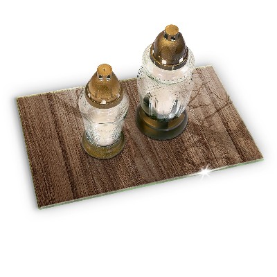 Posavaso de vidrio para velas Textura de madera