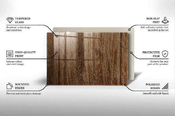 Posavaso de vidrio para velas Textura de madera