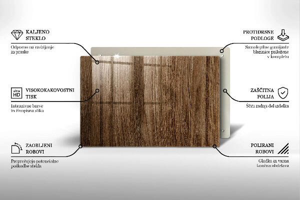 Posavaso de vidrio para velas Textura de madera