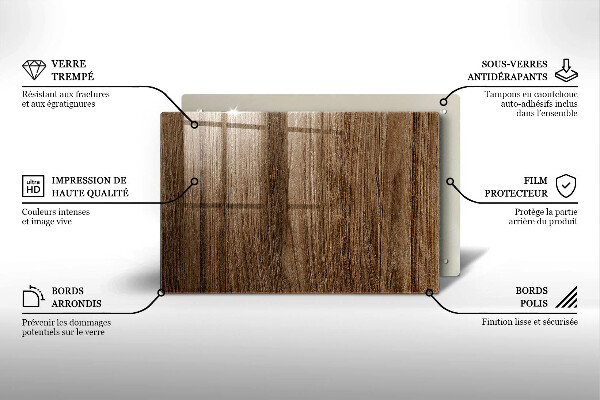 Posavaso de vidrio para velas Textura de madera