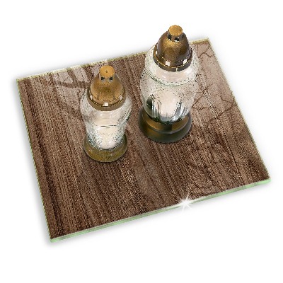 Posavaso de vidrio para velas Textura de madera