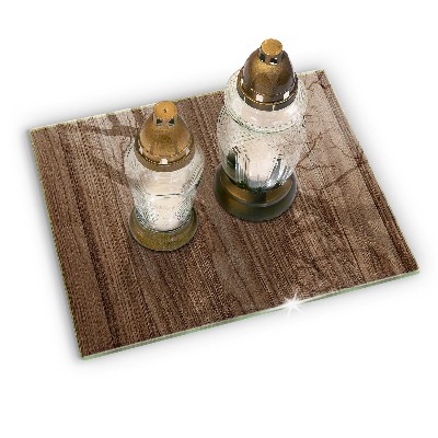 Posavaso de vidrio para velas Textura de madera