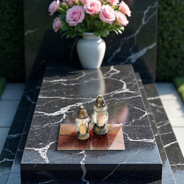 Posavaso de vidrio para velas funerarias Estructura del tronco de madera