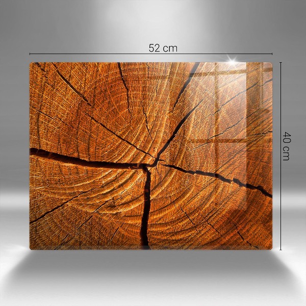 Posavaso de vidrio para velas funerarias Estructura del tronco de madera