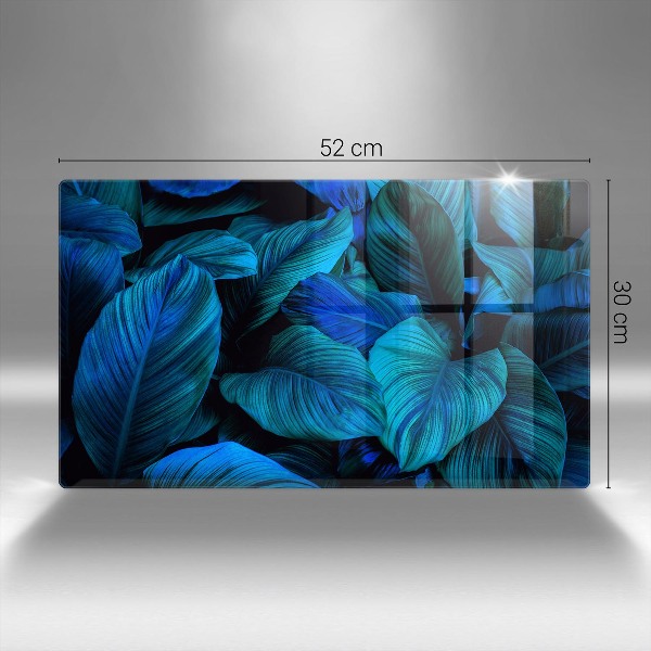 Posavaso de cristal para velas funerarias Hojas de vegetación selvática