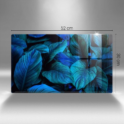 Posavaso de cristal para velas funerarias Hojas de vegetación selvática