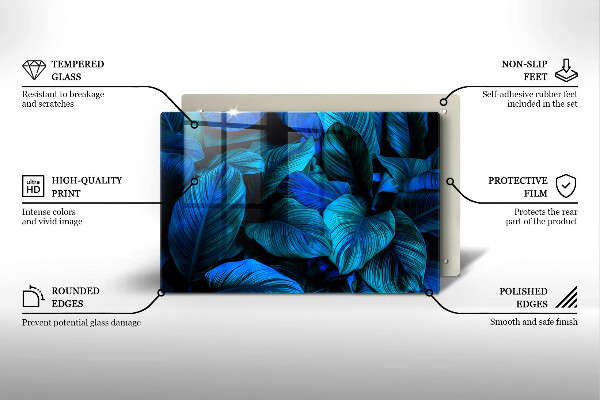 Posavaso de cristal para velas funerarias Hojas de vegetación selvática