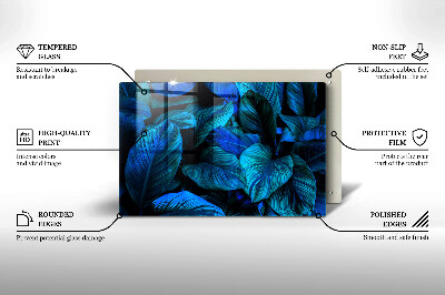 Posavaso de cristal para velas funerarias Hojas de vegetación selvática