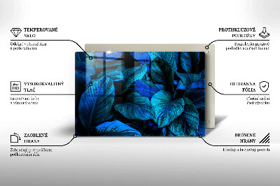 Posavaso de cristal para velas funerarias Hojas de vegetación selvática