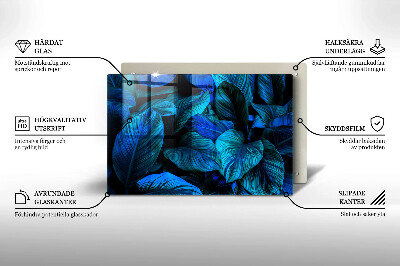 Posavaso de cristal para velas funerarias Hojas de vegetación selvática