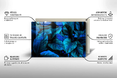 Posavaso de cristal para velas funerarias Hojas de vegetación selvática