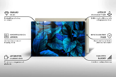 Posavaso de cristal para velas funerarias Hojas de vegetación selvática