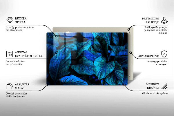 Posavaso de cristal para velas funerarias Hojas de vegetación selvática