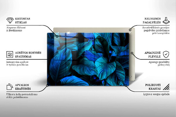 Posavaso de cristal para velas funerarias Hojas de vegetación selvática