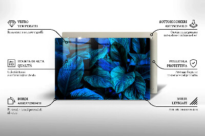 Posavaso de cristal para velas funerarias Hojas de vegetación selvática