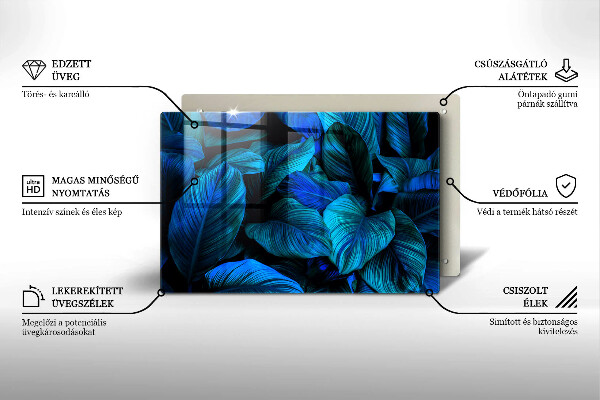 Posavaso de cristal para velas funerarias Hojas de vegetación selvática