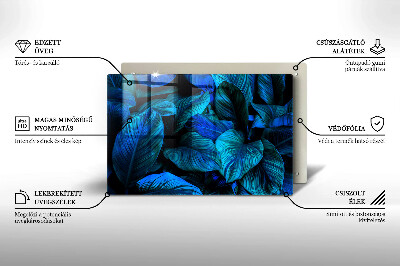 Posavaso de cristal para velas funerarias Hojas de vegetación selvática