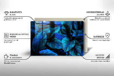 Posavaso de cristal para velas funerarias Hojas de vegetación selvática