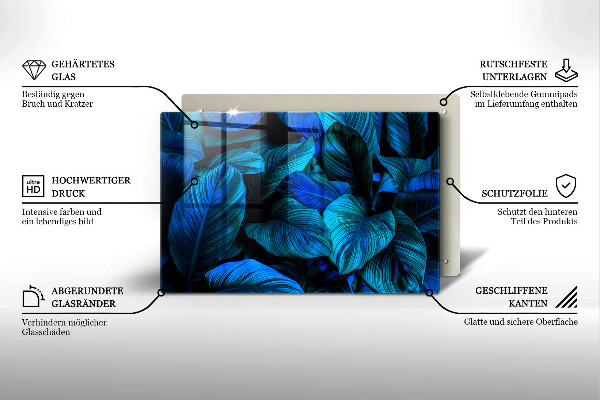 Posavaso de cristal para velas funerarias Hojas de vegetación selvática